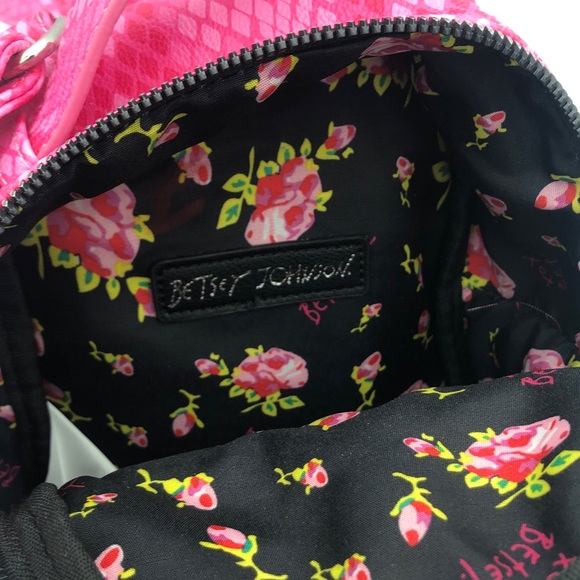 Betsey Johnson Pink and Black Cat Face Backpack - Picture 9 of 10